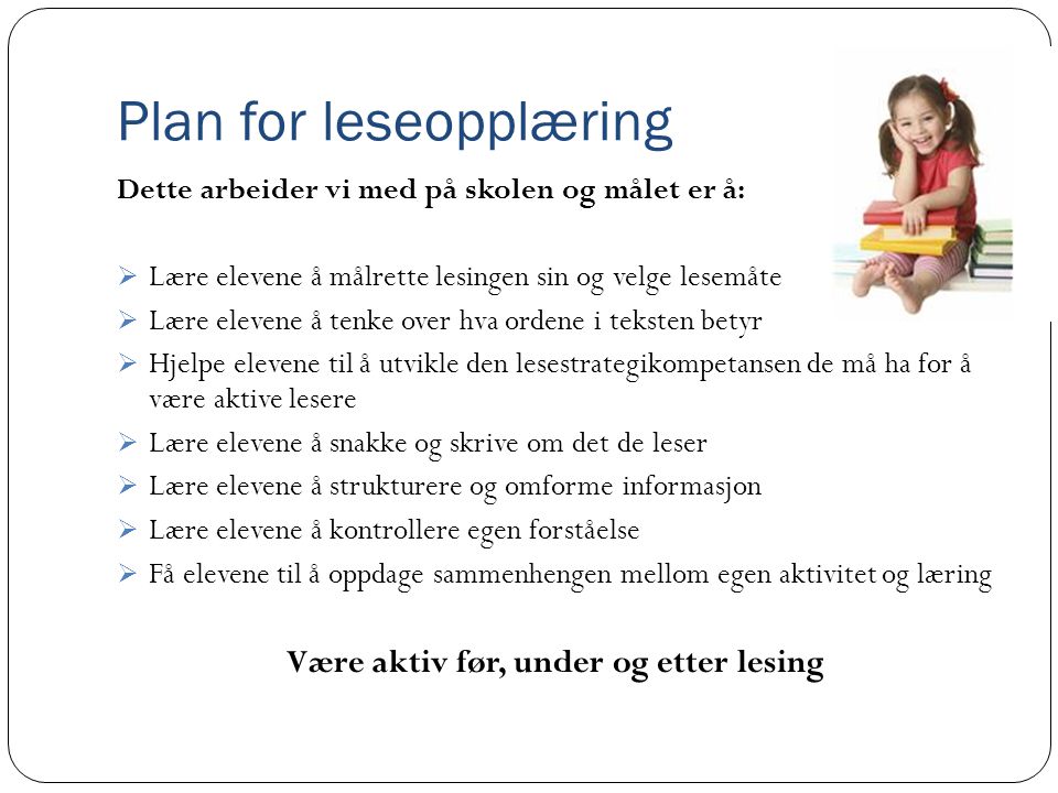 Plan for leseopplæring
