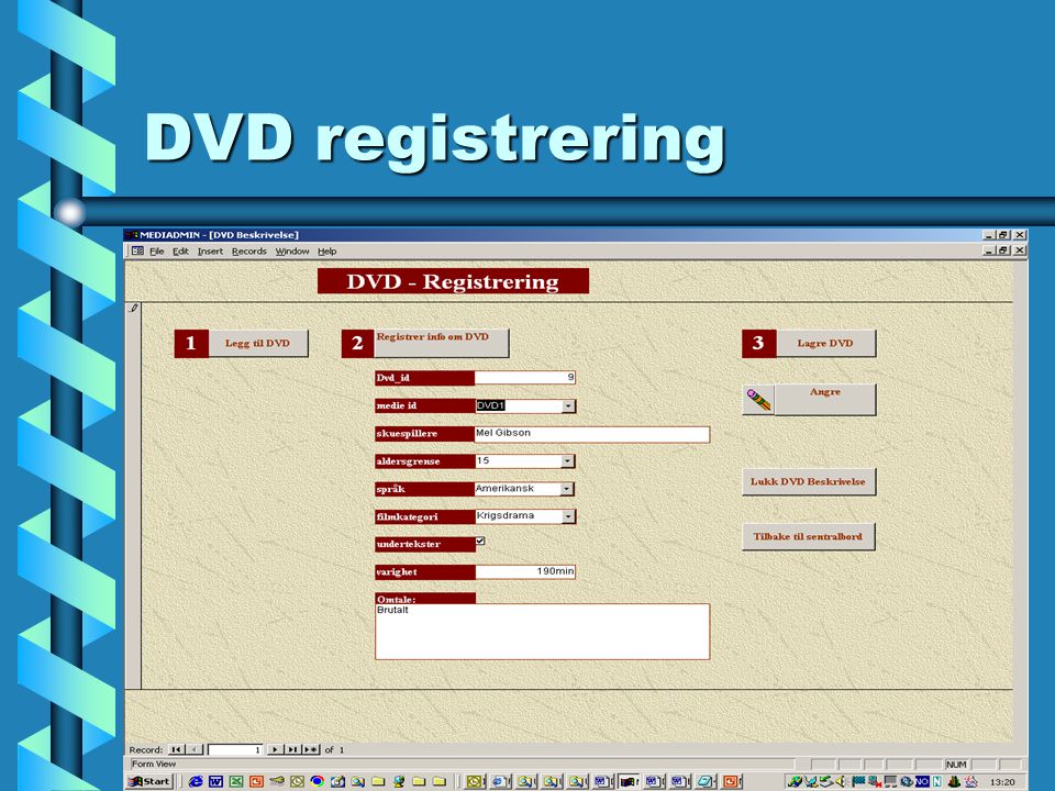DVD registrering