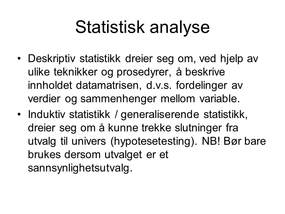 Statistisk analyse