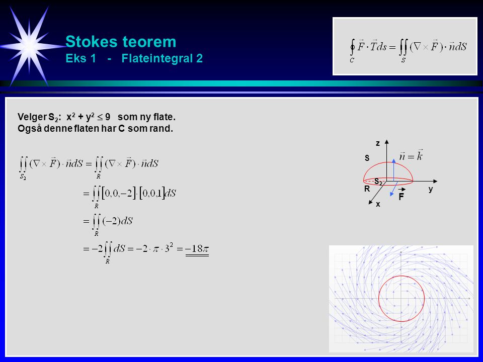 Stokes teorem Eks 1 - Flateintegral 2