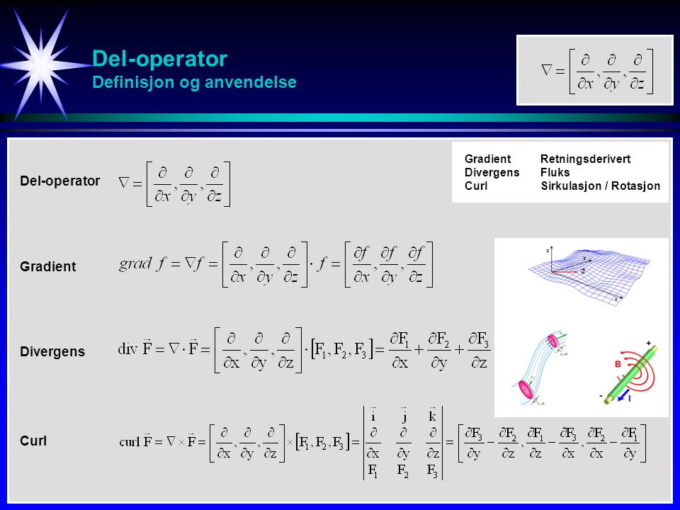 Del-operator Definisjon og anvendelse