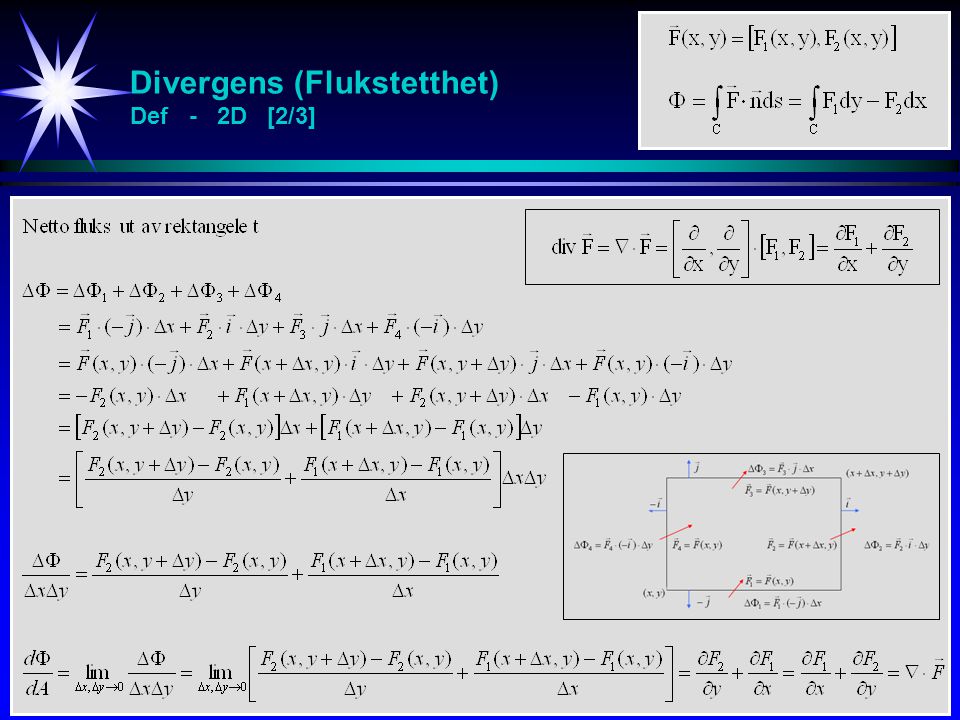Divergens (Flukstetthet) Def - 2D [2/3]