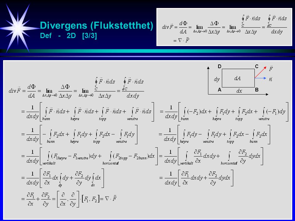 Divergens (Flukstetthet) Def - 2D [3/3]