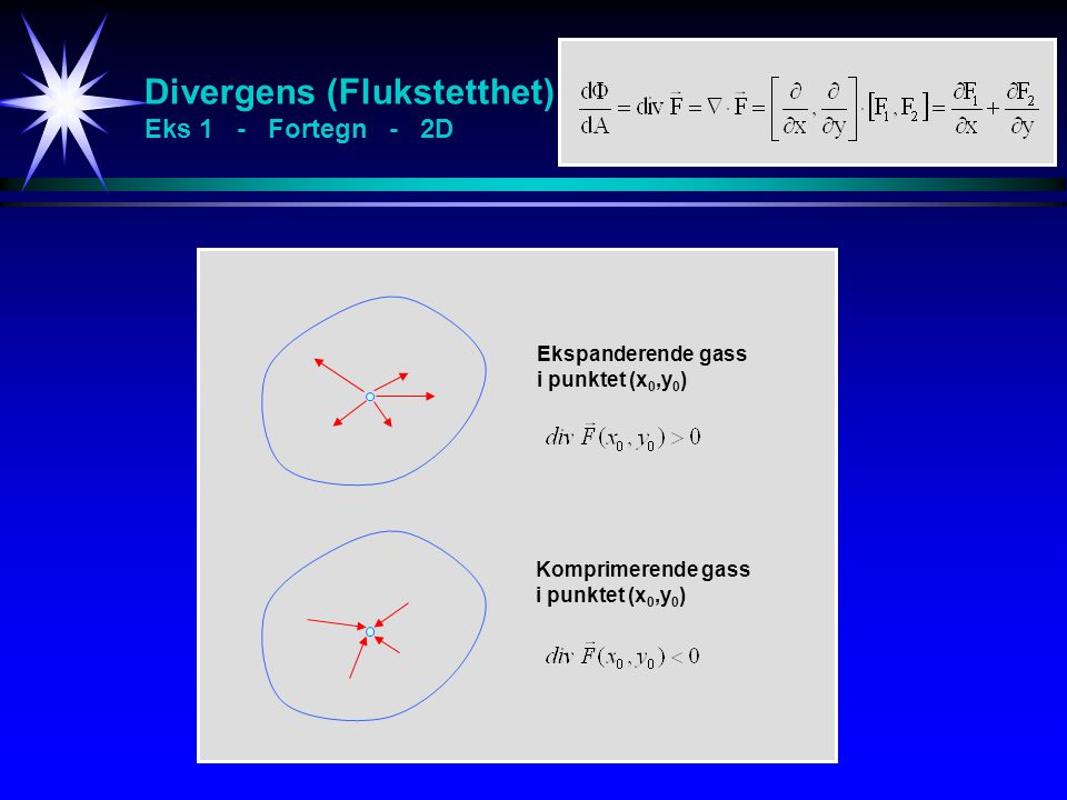 Divergens (Flukstetthet) Eks 1 - Fortegn - 2D