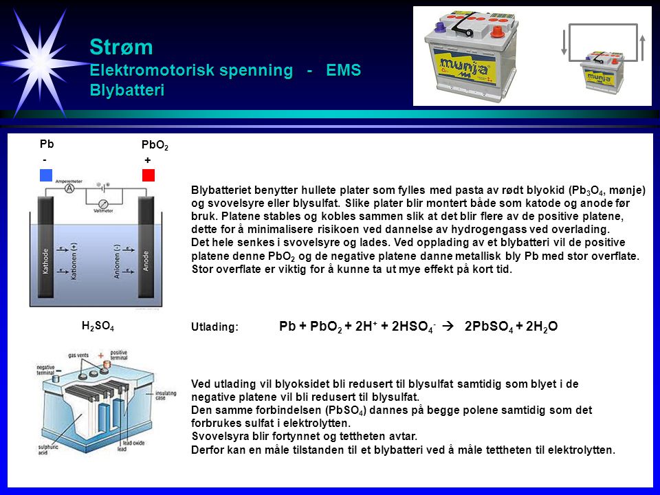Strøm Elektromotorisk spenning - EMS Blybatteri