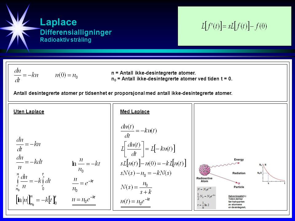 Laplace Differensialligninger Radioaktiv stråling