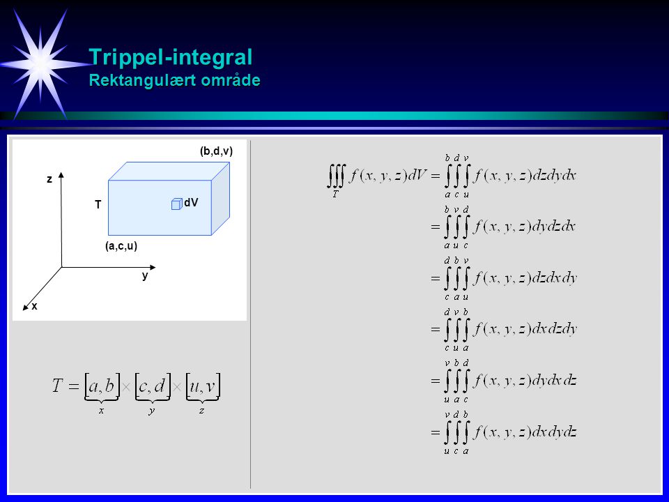 Trippel-integral Rektangulært område