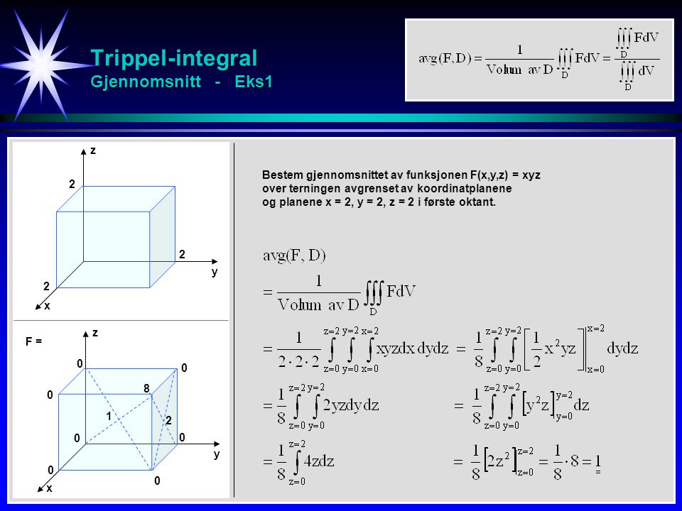 Trippel-integral Gjennomsnitt - Eks1