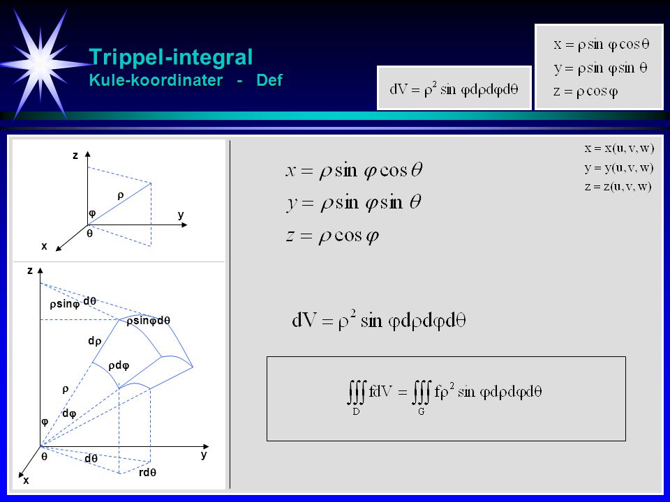 Trippel-integral Kule-koordinater - Def