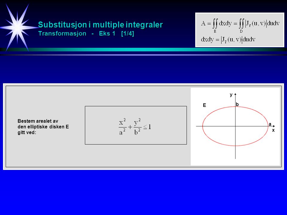 Substitusjon i multiple integraler Transformasjon - Eks 1 [1/4]