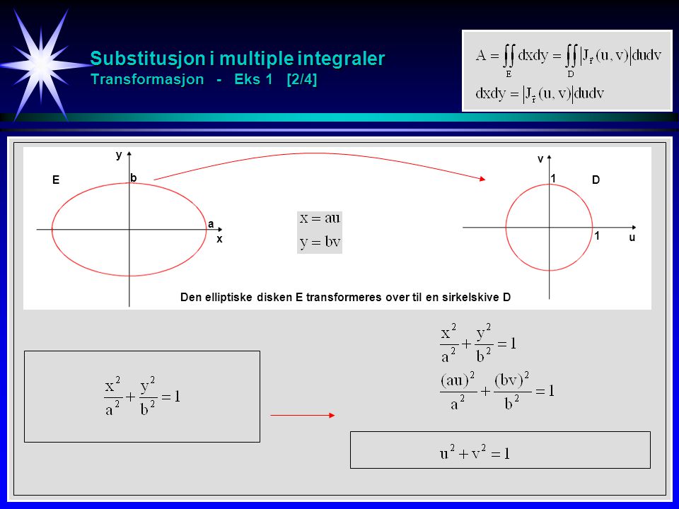 Substitusjon i multiple integraler Transformasjon - Eks 1 [2/4]