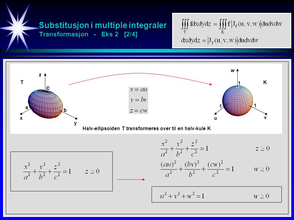 Substitusjon i multiple integraler Transformasjon - Eks 2 [2/4]