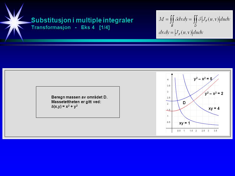 Substitusjon i multiple integraler Transformasjon - Eks 4 [1/4]