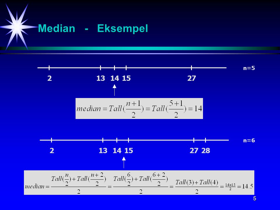 Median - Eksempel n= n=6.