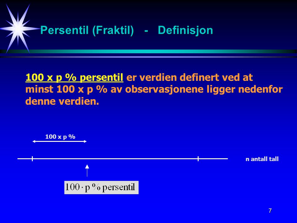 Persentil (Fraktil) - Definisjon