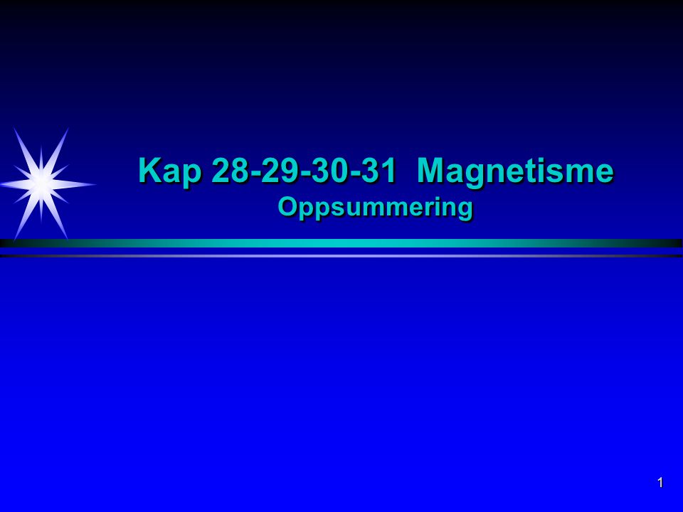 Kap Magnetisme Oppsummering