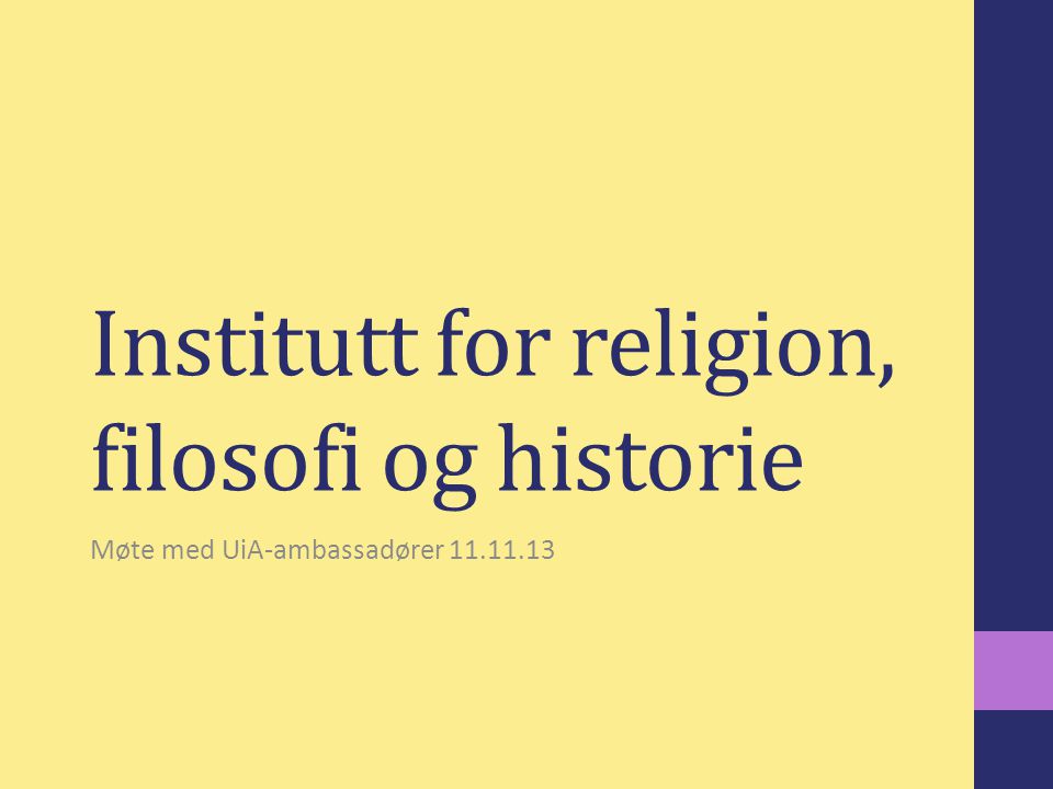 Institutt for religion, filosofi og historie