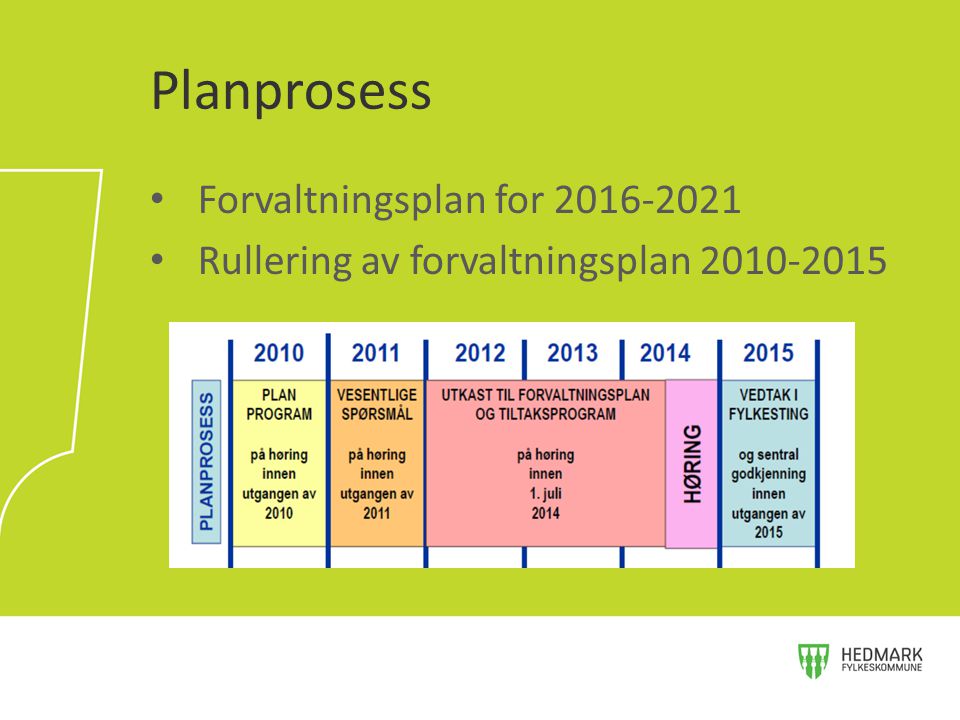 Planprosess Forvaltningsplan for