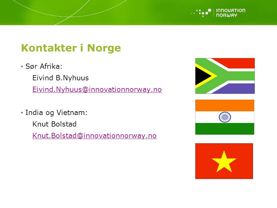 Kontakter i Norge Sør Afrika: Eivind B.Nyhuus