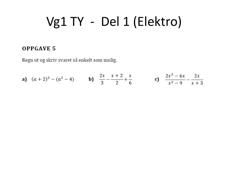 Vg1 TY - Del 1 (Elektro)