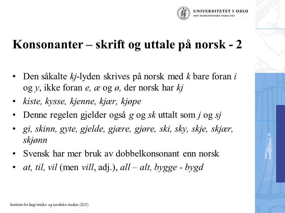Konsonanter – skrift og uttale på norsk - 2