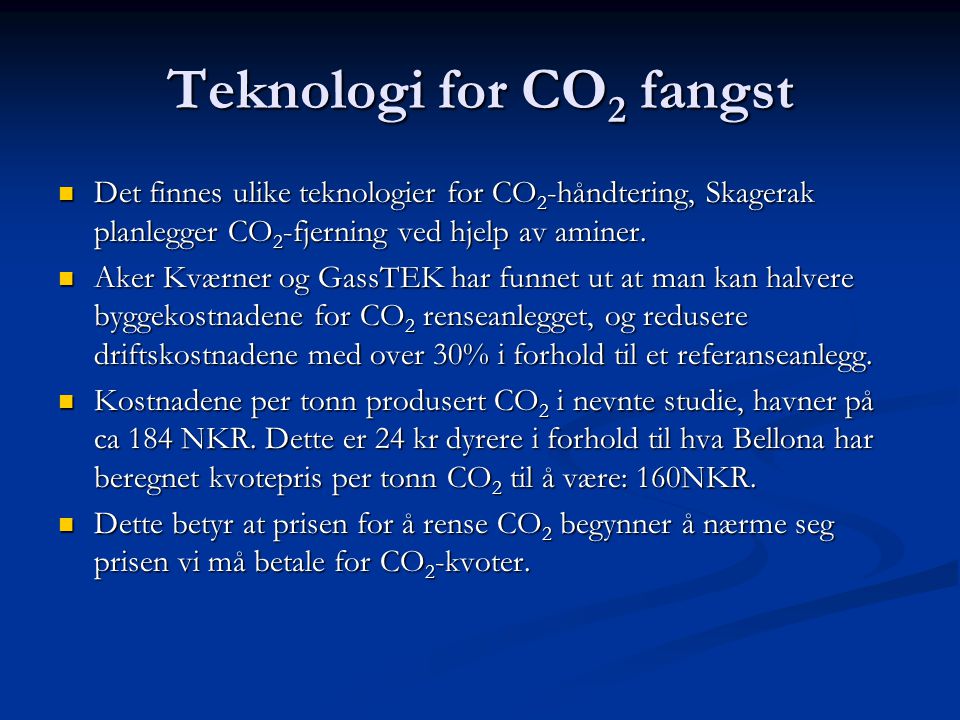 Teknologi for CO2 fangst