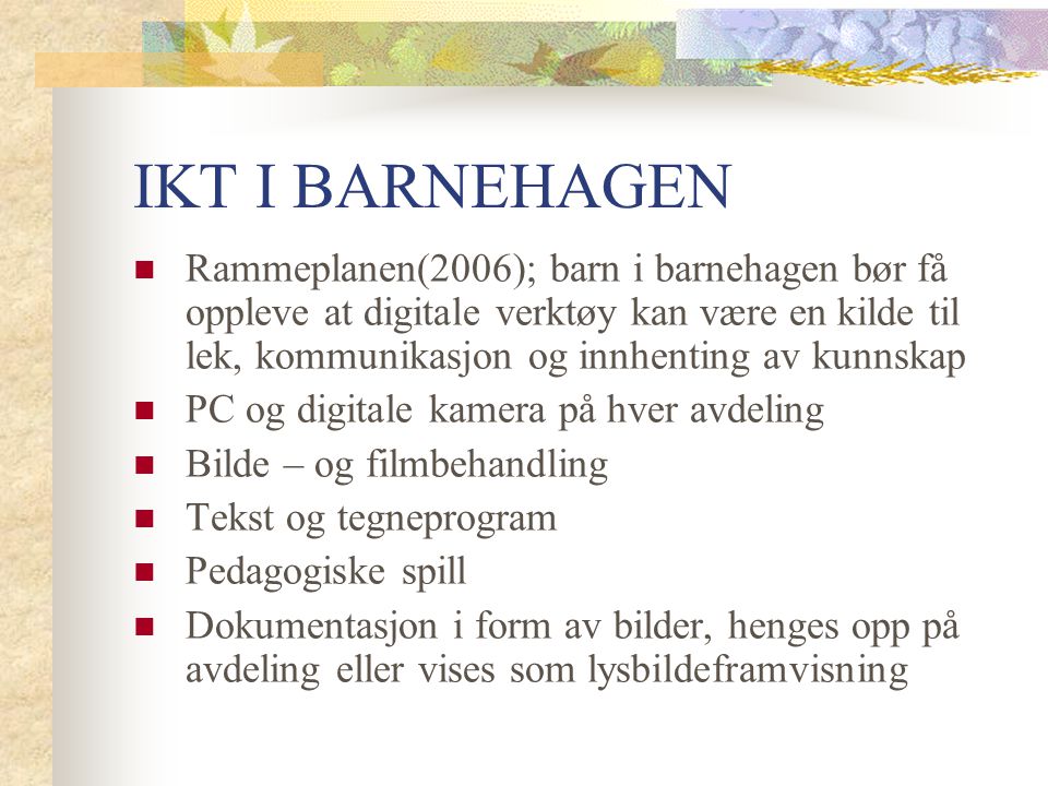 IKT I BARNEHAGEN