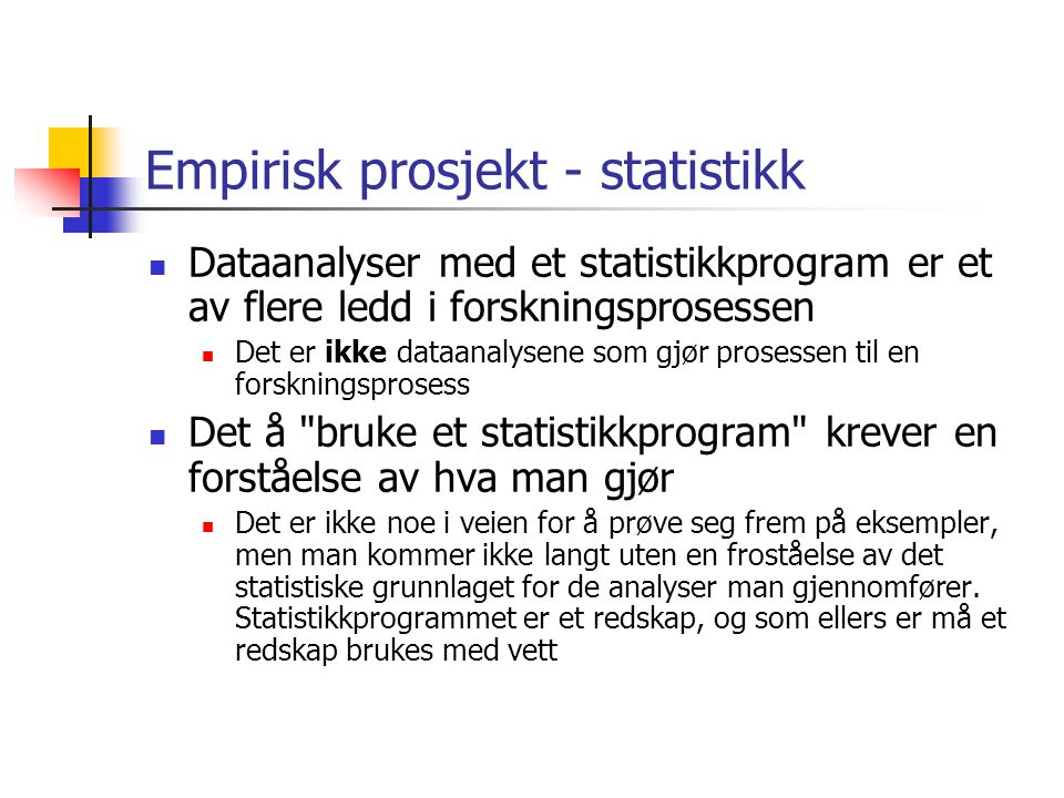 Empirisk prosjekt - statistikk