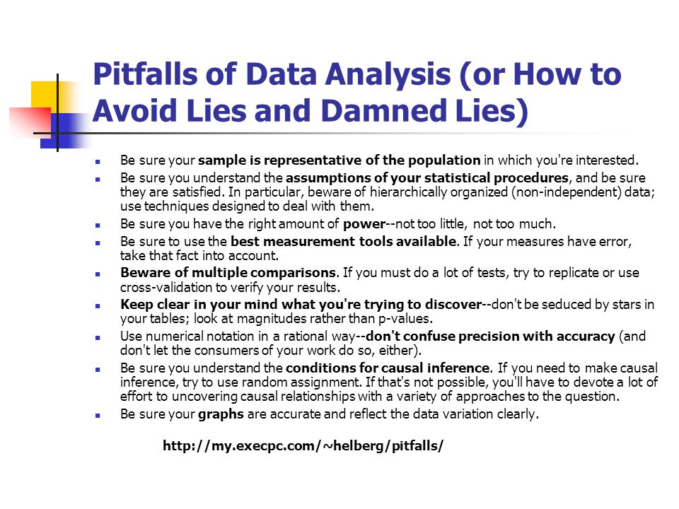 Pitfalls of Data Analysis (or How to Avoid Lies and Damned Lies)