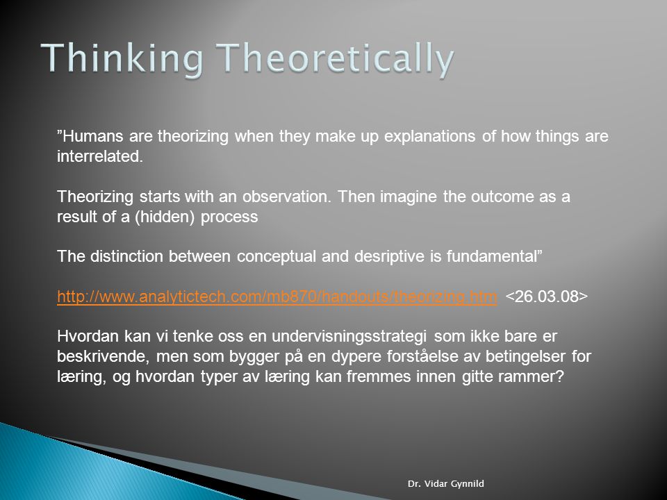Thinking Theoretically