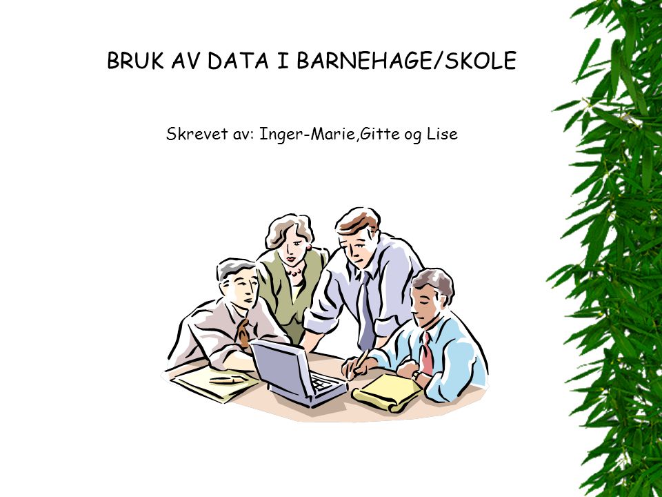 BRUK AV DATA I BARNEHAGE/SKOLE