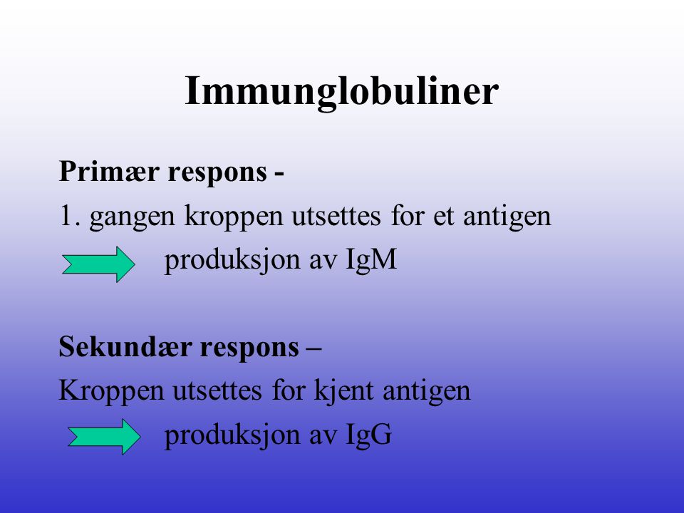 Immunglobuliner Primær respons -