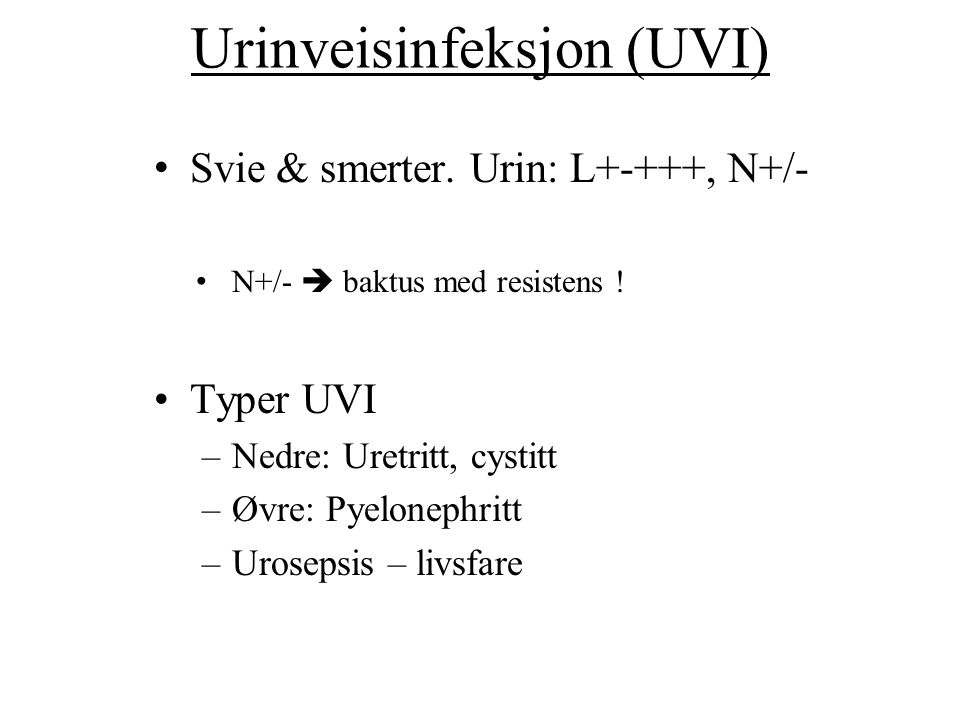 Urinveisinfeksjon (UVI)