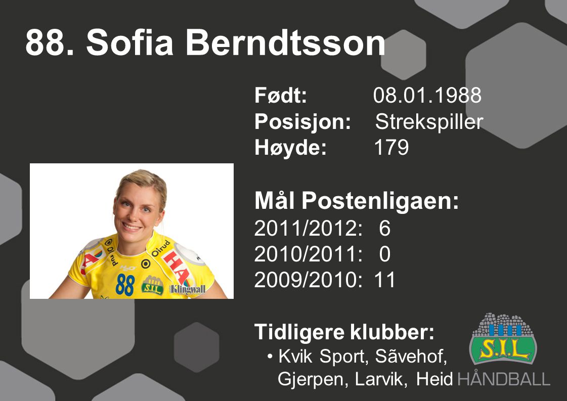 88. Sofia Berndtsson Mål Postenligaen: