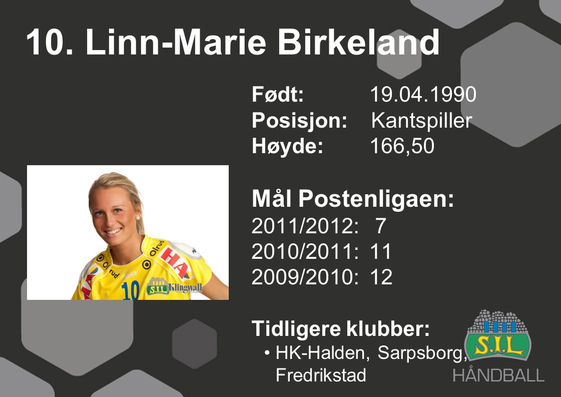 10. Linn-Marie Birkeland Mål Postenligaen: