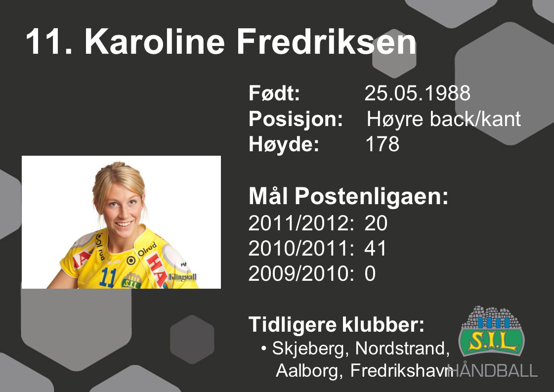11. Karoline Fredriksen Mål Postenligaen: