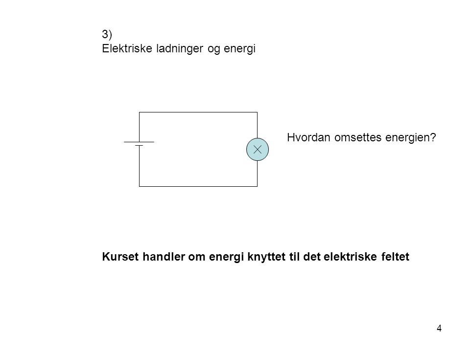 3) Elektriske ladninger og energi. Hvordan omsettes energien.