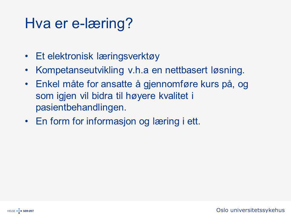 Hva er e-læring Et elektronisk læringsverktøy