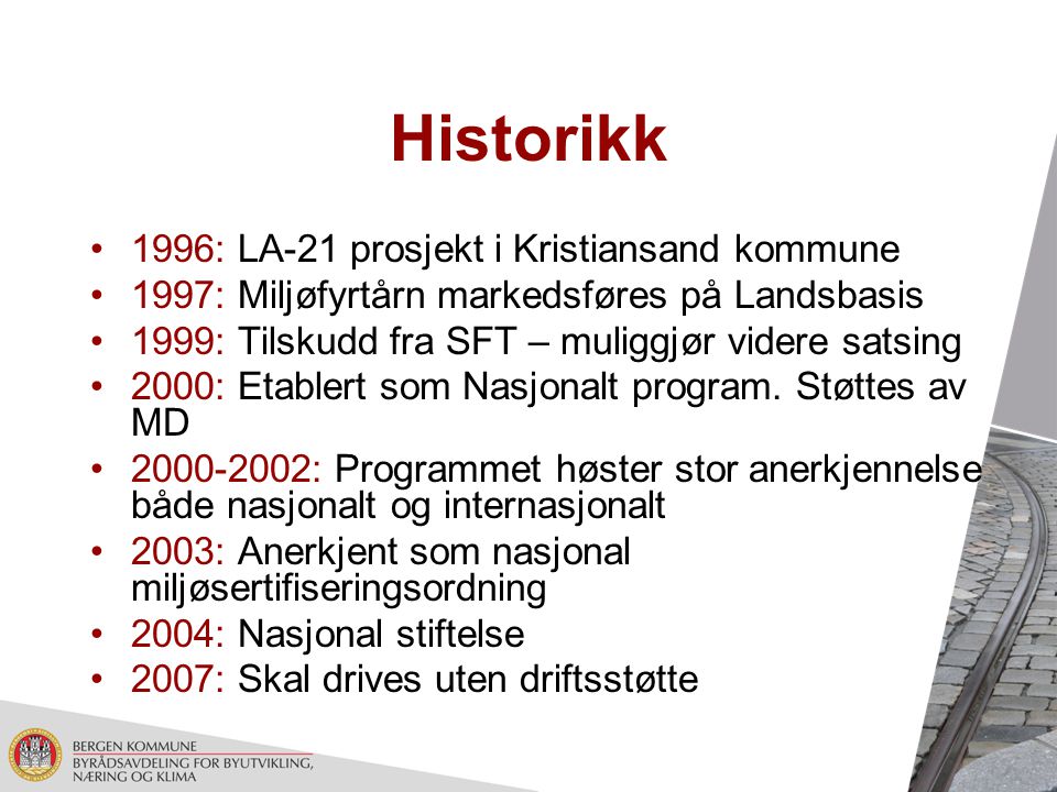 Historikk 1996: LA-21 prosjekt i Kristiansand kommune