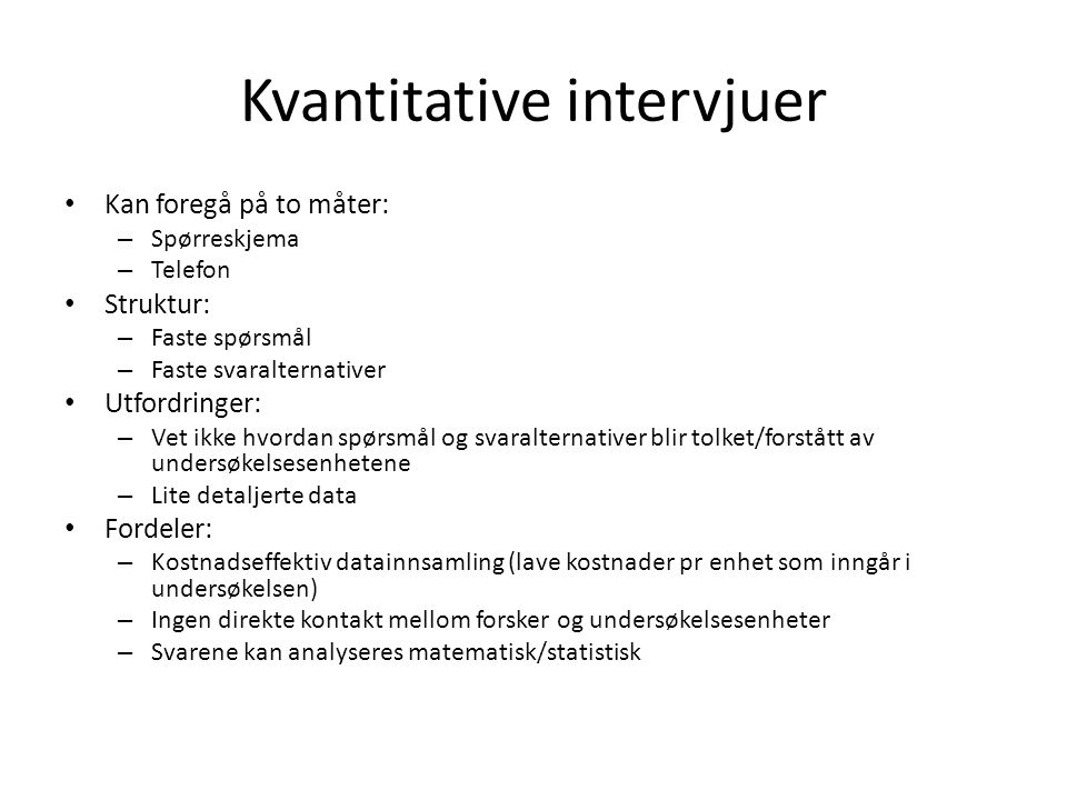 Kvantitative intervjuer