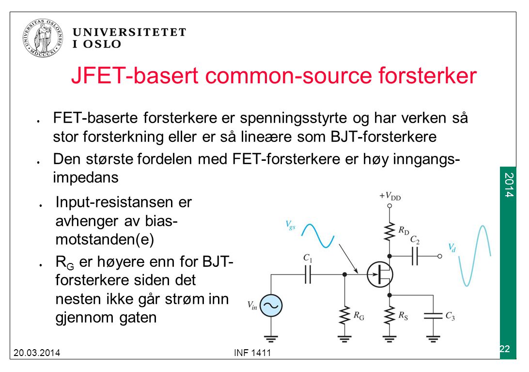 JFET-basert common-source forsterker