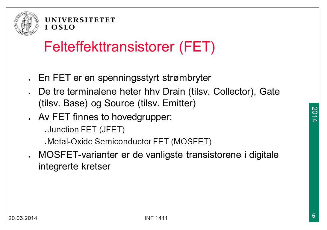 Felteffekttransistorer (FET)