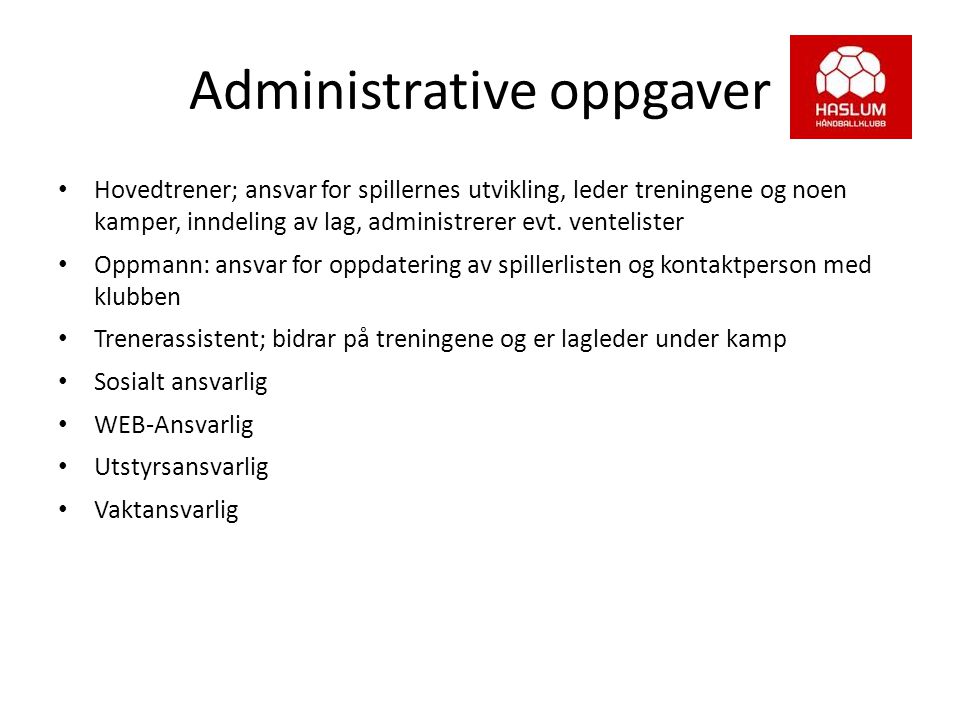 Administrative oppgaver