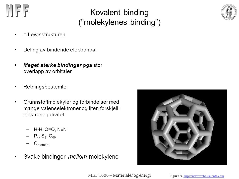 Kovalent binding ( molekylenes binding )