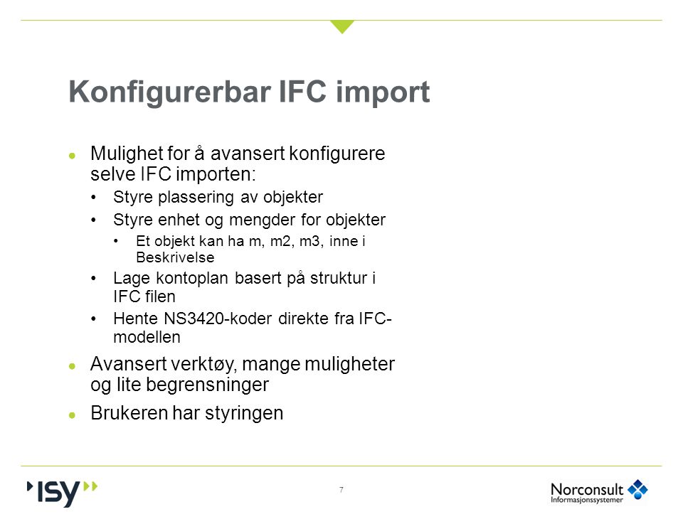 Konfigurerbar IFC import