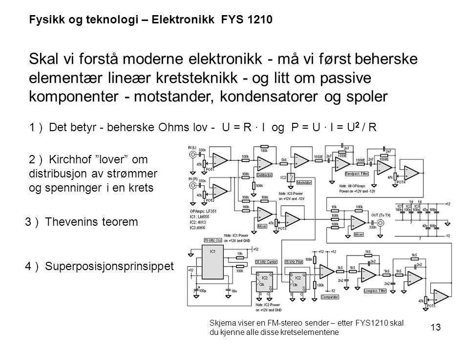 Fysikk og teknologi – Elektronikk FYS 1210