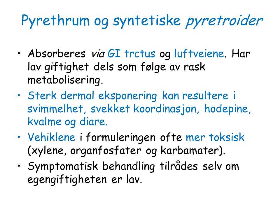 Pyrethrum og syntetiske pyretroider