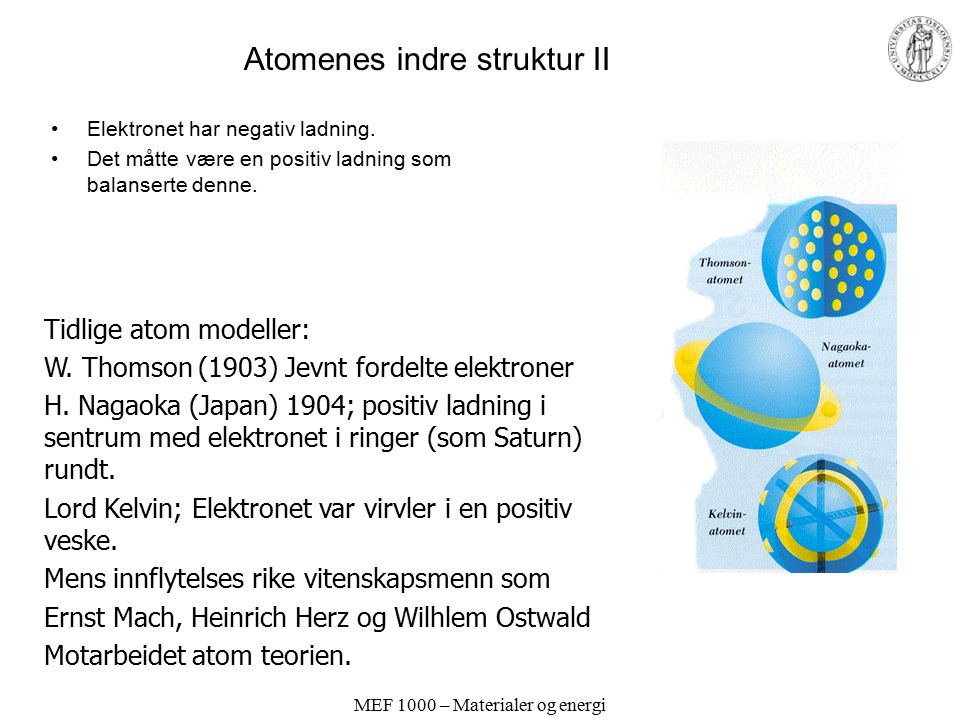 Atomenes indre struktur II