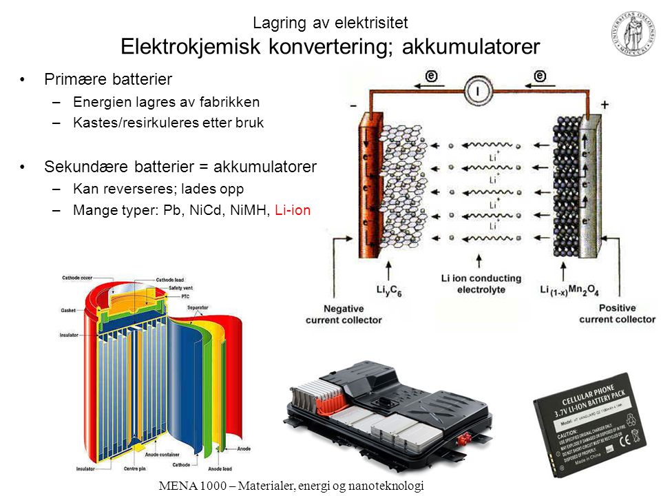 Lagring av elektrisitet Elektrokjemisk konvertering; akkumulatorer