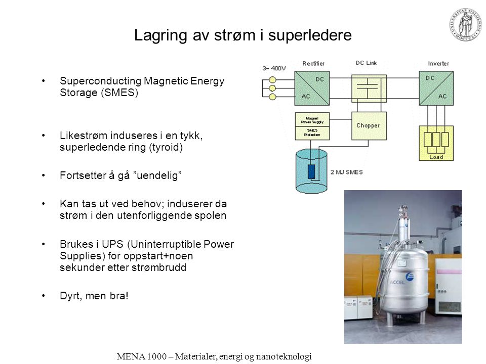 Lagring av strøm i superledere